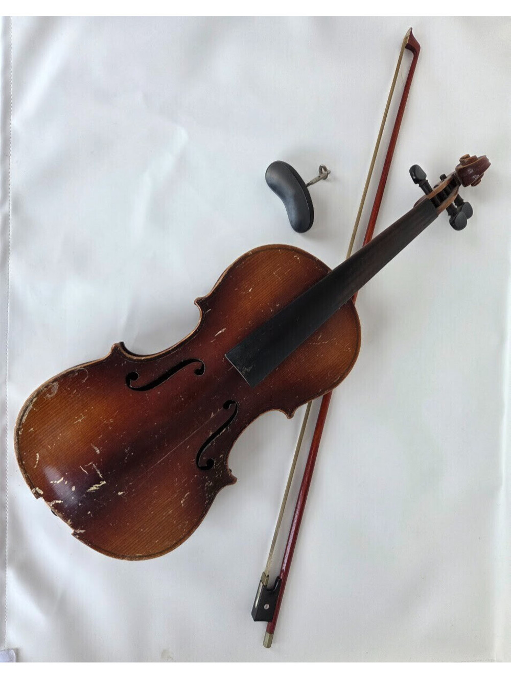 Vintage Stradivarius Copy Violin Made in Czechoslovakia with Inlaid Bow